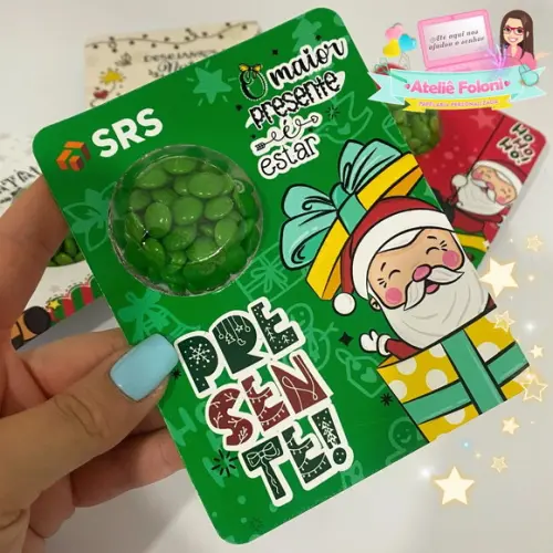 Cartão Personalizado com Blister de Doces Natal