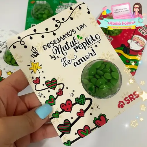 Cartão Personalizado com Blister de Doces Natal