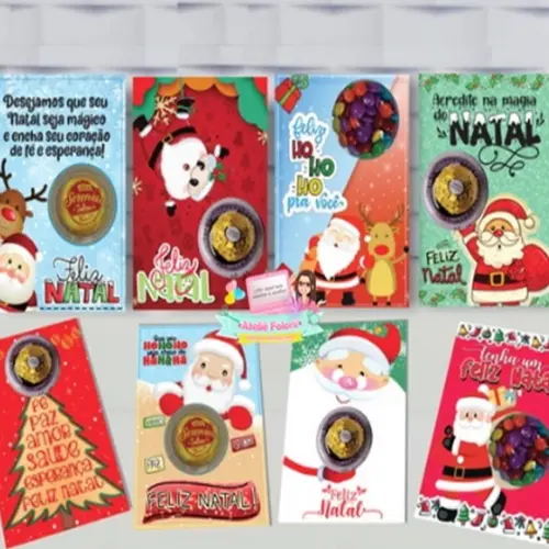 Cartão Personalizado com Blister de Doces Natal