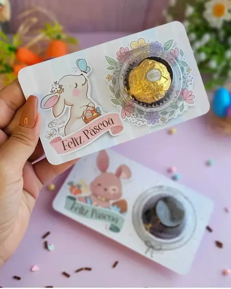 Cartões para Blister Páscoa Bombom ou Confeti