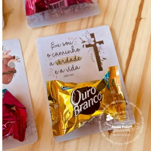 Cartão/card de Páscoa Cristã para Bombom Personalizado