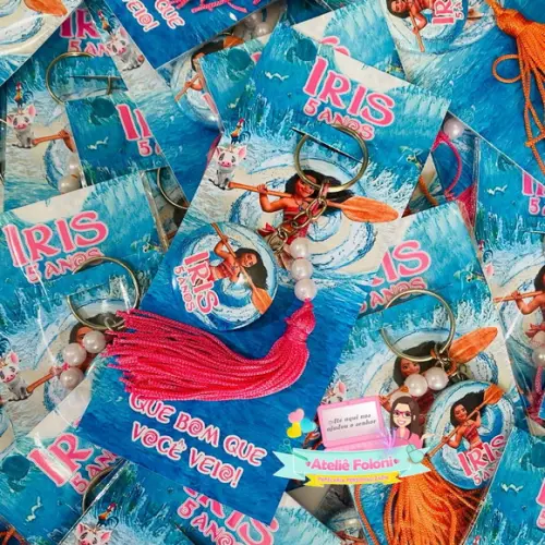 Chaveiro com Card Personalizado Moana