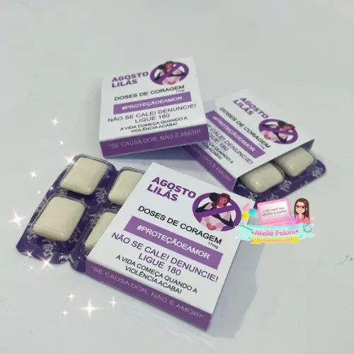 Chiclete Personalizado com 4 Agosto Lilás