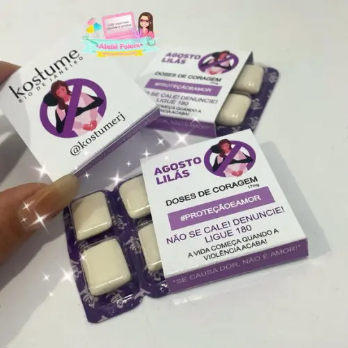 Chiclete Personalizado com 4 Agosto Lilás