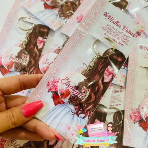 Chaveiro com Card Personalizado Nomes