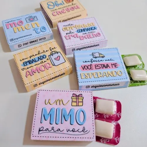 Chiclete Personalizado com 4 Brinde Clientes