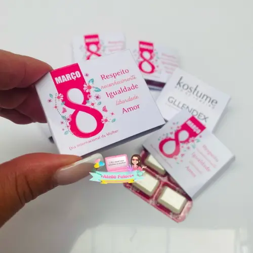 Chiclete Personalizado com 4 Dia das Mulheres