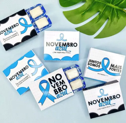 Chiclete Personalizado com 4 Novembro Azul