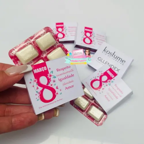 Chiclete Personalizado com 4 Dia das Mulheres