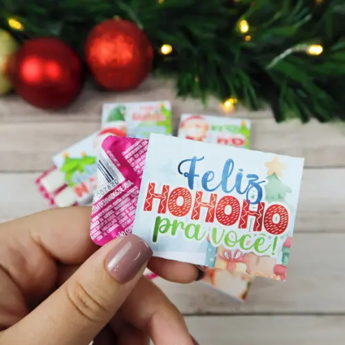 Chiclete Personalizado com 4 Brinde Clientes Natal