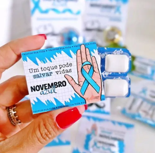 Chiclete Personalizado com 4 Novembro Azul