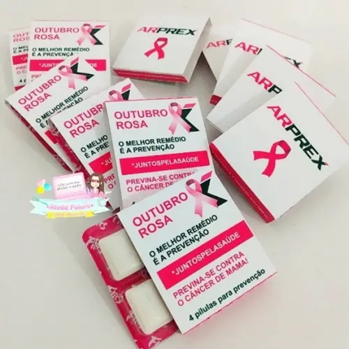 Chiclete Personalizado com 4 Outubro Rosa