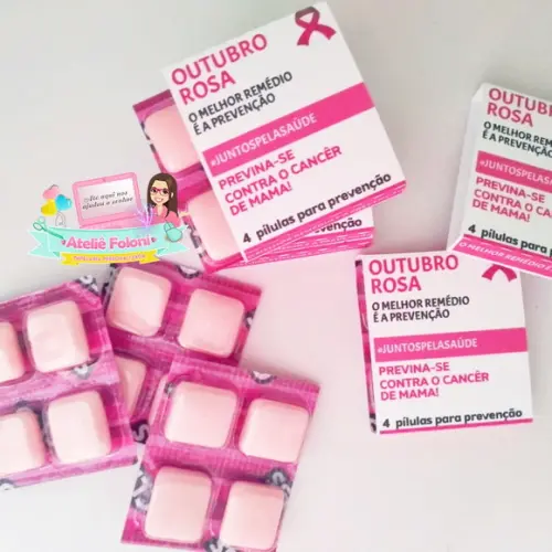 Chiclete Personalizado com 4 Outubro Rosa