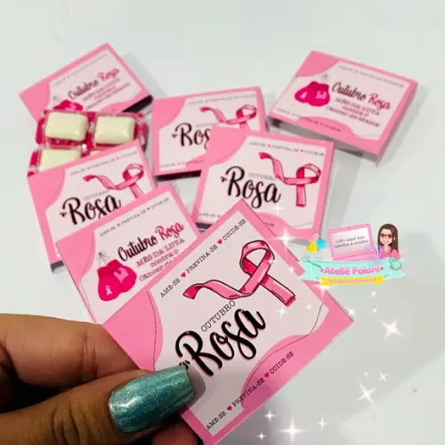 Chiclete Personalizado com 4 Outubro Rosa