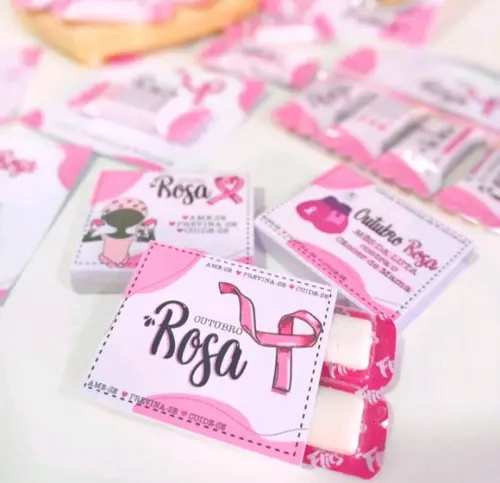 Chiclete Personalizado com 4 Outubro Rosa