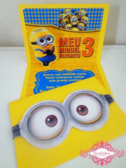 Convite Pop Up Minions