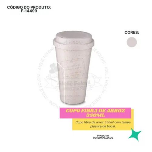 Copo Fibra de Arroz 550ml Personalizado