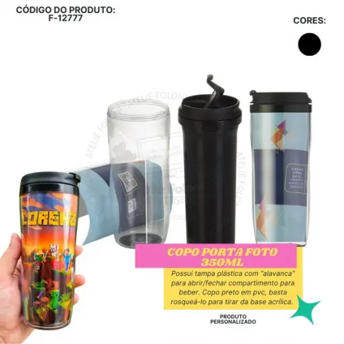 Copo Porta Foto 350ml Personalizado