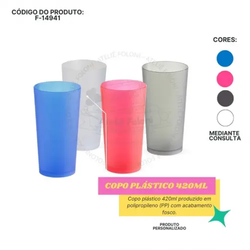 Copo Plástico 420ml Personalizado