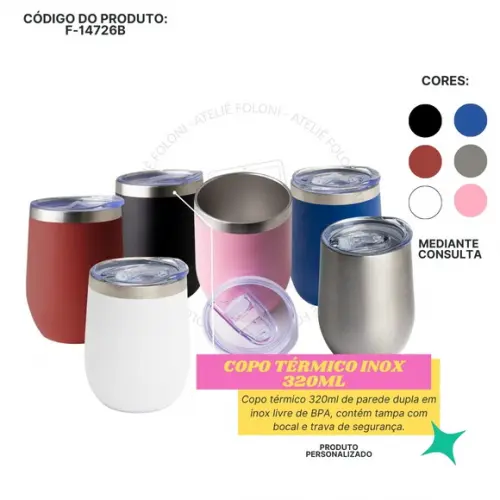 Copo Térmico Inox 320ml Personalizado