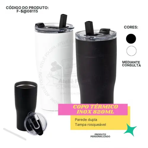 Copo Térmico Inox 820ml
