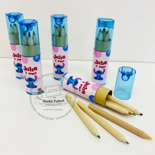 Estojo Mini Lápis com Apontador Stitch