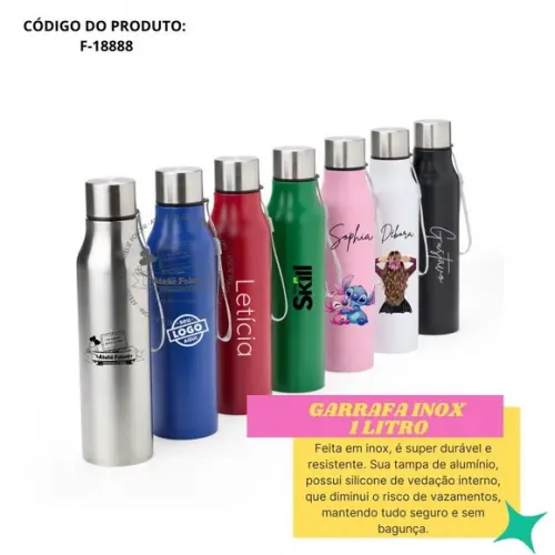 Garrafa Inox 1 Litro Personalizada