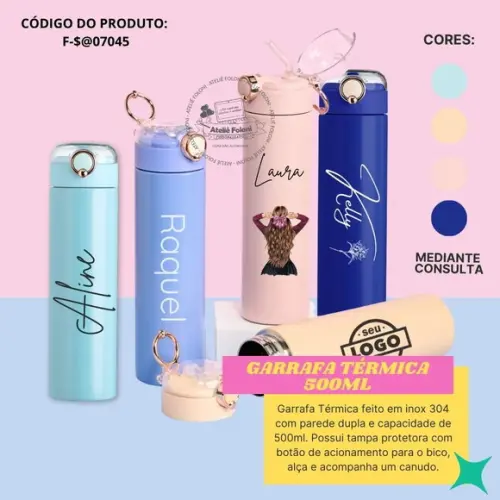 Garrafa Térmica 500ml Personalizada Inox