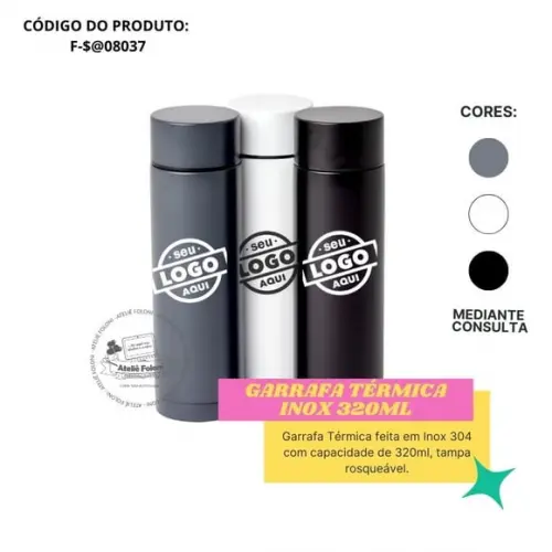 Garrafa Térmica Inox 320ml Personalizada