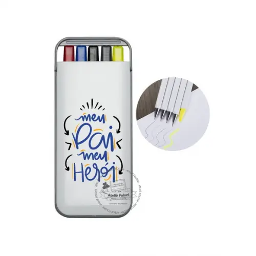 Kit 5 em 1 Canetas com Estojo Personalizado