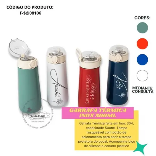 Garrafa Térmica Inox 500ml Personalizada