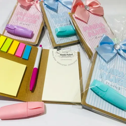 Kit Bloquinho Personalizado e Marca Texto