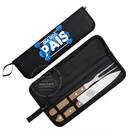 Kit Churrasco com Estojo e Faca Personalizados