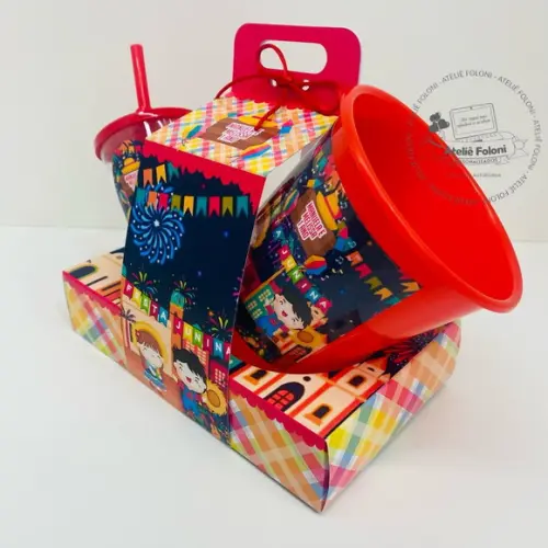 Kit Cineminha na Caixa com Alça Arraial Junino Festa junina