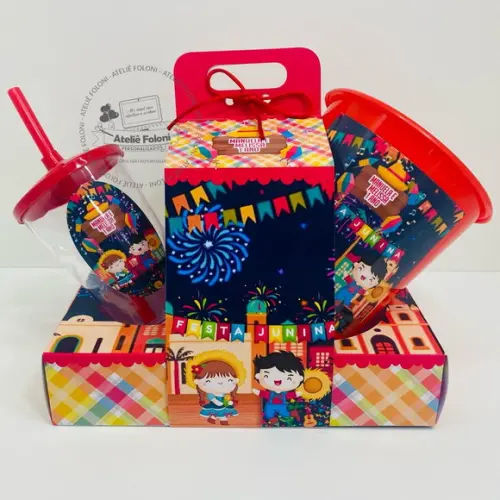 Kit Cineminha na Caixa com Alça Arraial Junino Festa junina
