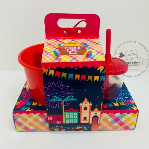 Kit Cineminha na Caixa com Alça Arraial Junino Festa junina