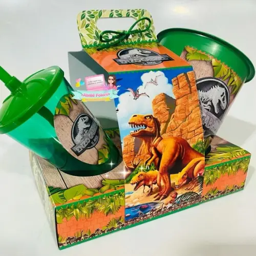 Kit Cineminha na Caixa com Alça Dinossauros