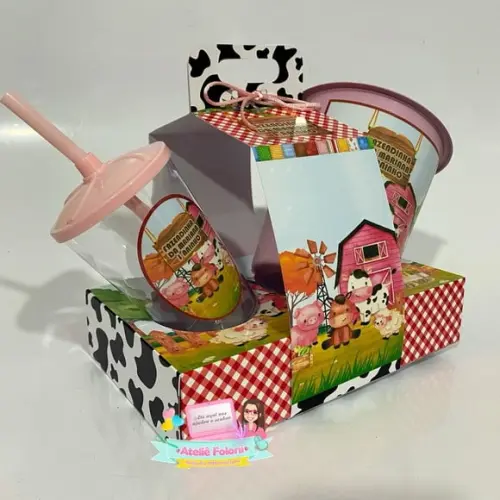 Kit Cineminha na Caixa com Alça Fazendinha
