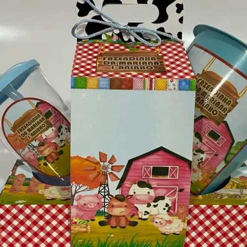 Kit Cineminha na Caixa com Alça Fazendinha