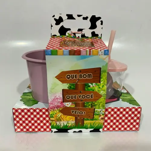 Kit Cineminha na Caixa com Alça Fazendinha