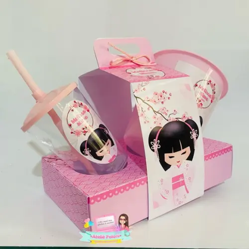 Kit Cineminha na Caixa com Alça Kokeshi