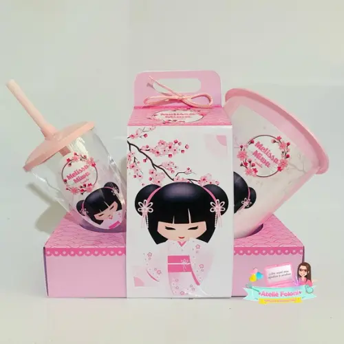 Kit Cineminha na Caixa com Alça Kokeshi