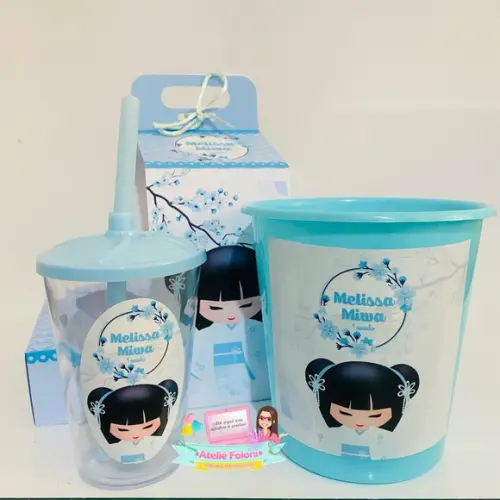 Kit Cineminha na Caixa com Alça Kokeshi
