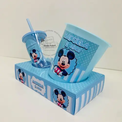 Kit Cineminha na Caixa Minnie Rosa Mickey Azul