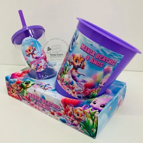 Kit Cineminha na Caixa sem Alça Skye Coral Sereia