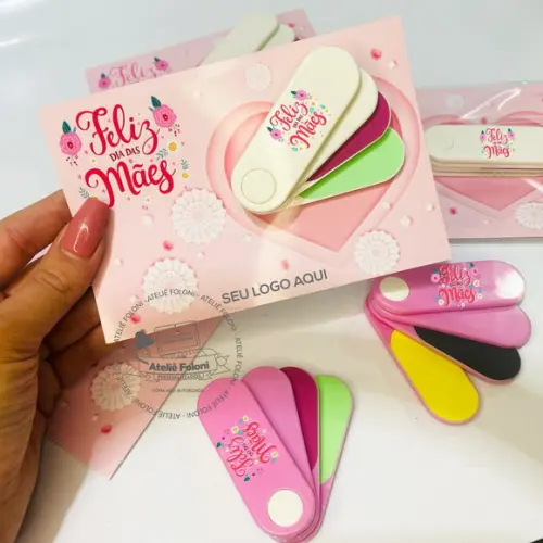 Kit de 4 Lixas com Card Personalizado Dia das Mães