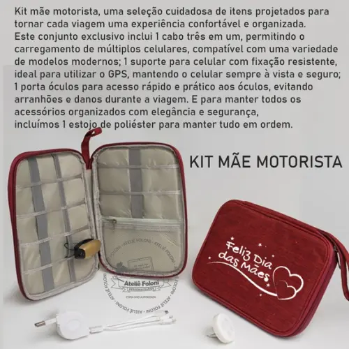 Kit Mãe Motorista Dia das Mâes Personalizado