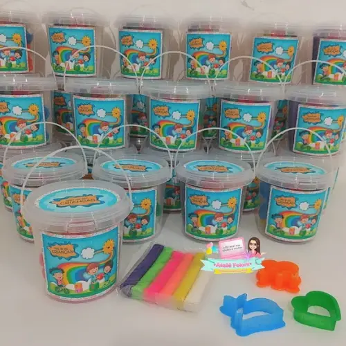 Kit Massinha no Potinho + Cortadores Dia das Crianças