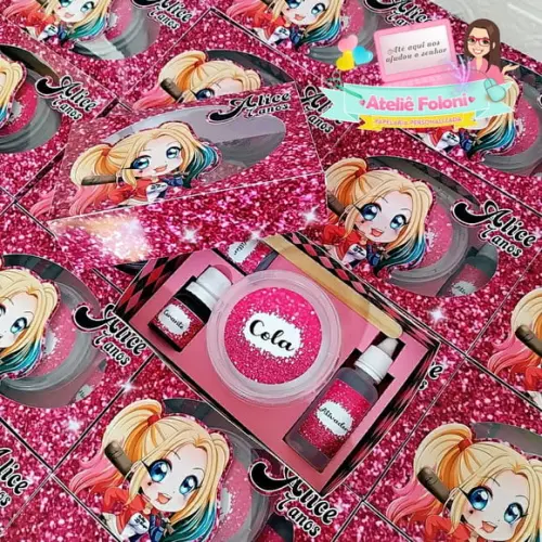 Kit Slime na Caixa Personalizada Arlequina
