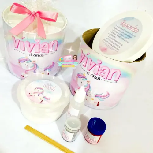 Kit Slime na Tubolata Personalizada Unicórnio